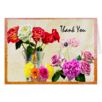 Thank You Roses, Tulips And Peonies Greeting Card cards