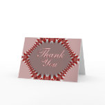 Thank You Satin Lace Red Pink Card