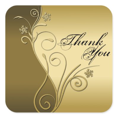 Thank You Seal - Classy Brown & Gold Wedding Stickers