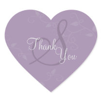 Thank You Seal - Lavender Purple Monogram Wedding Sticker