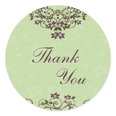 Thank You Seal - Mint Green & Chocolate Brown Round Stickers