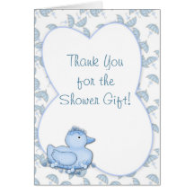 Thank You Shower Blue Duck Greeting Card