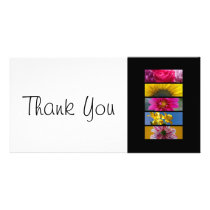 Thank You slim Card - Pink & Yellow Macro Flowers Personalized Photo Card