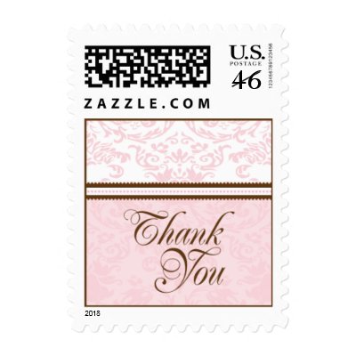 Thank You Small Postage-Blush & Brown