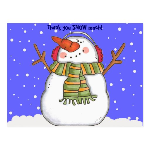 Thank You Snow Much (personalize) Postcard | Zazzle