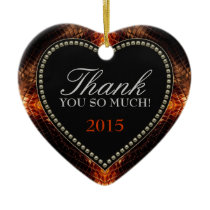 Thank You So Much Firey Heart Ornament