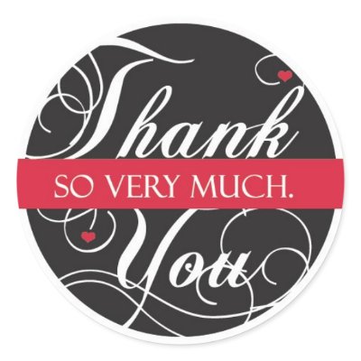 Thank you so very much stickers