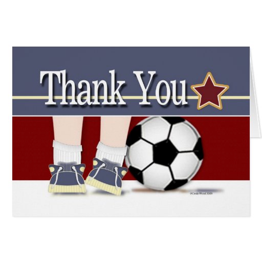 thank you soccer card template zazzle soccer card template