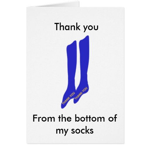 Thank You Socks Card Zazzle