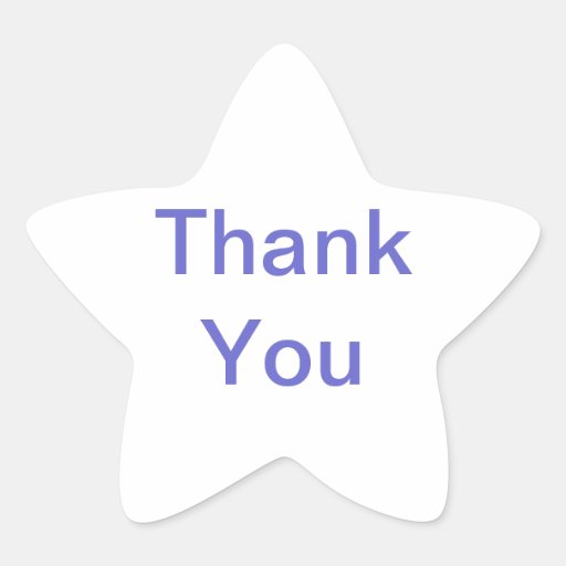 Thank You Star Sticker | Zazzle