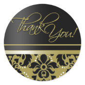 Thank You Sticker (Chaucer/black gold) sticker