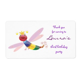 Thank you sticker: Dragonfly label