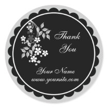 Thank You Sticker - White Floral by AJsGraphics Thank You Sticker - White Floral