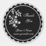 Thank You Sticker - White Floral