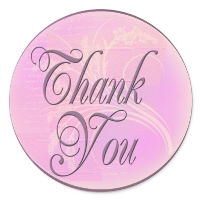 Thank you stickers for bridal shower