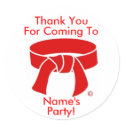 Thank You Stickers Martial Arts Red Belt