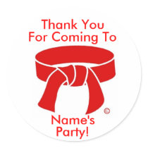 Thank You Stickers Martial Arts Red Belt by MartialArtsParty Thank You Stickers Martial Arts Red Belt