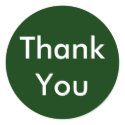 Thank You Stickers on Dark Green Background sticker