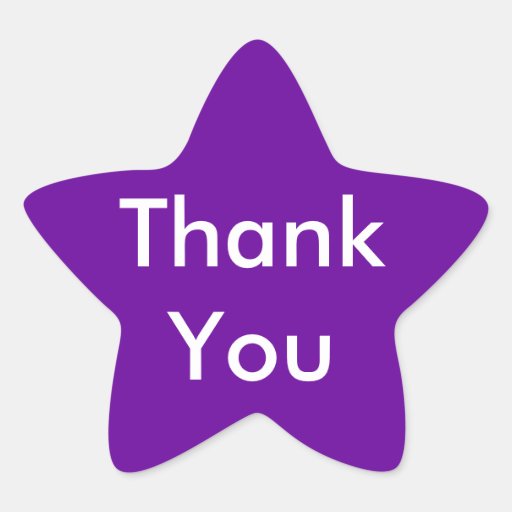 Thank You Stickers on Purple Background | Zazzle