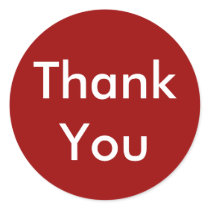 Thank You Stickers on Red Background stickers