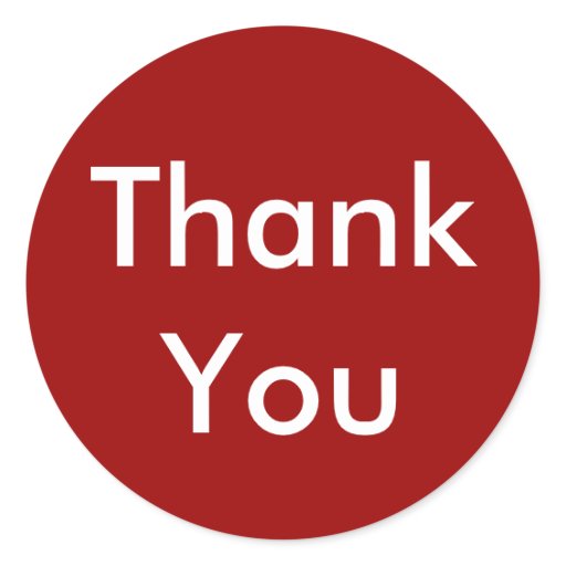 Thank You Stickers on Red Background | Zazzle