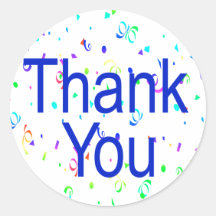 Thank You Stickers with Streamers