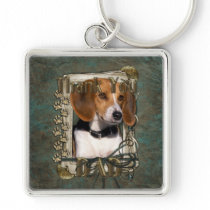 Thank You - Stone Paws - Beagle - Dad Keychain