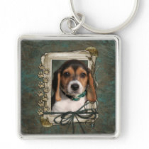 Thank You - Stone Paws - Beagle Puppy Keychain