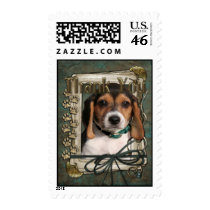 Thank You - Stone Paws - Beagle Puppy Postage Stamp
