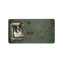 Thank You - Stone Paws - Boston Terrier Personalized Address Label