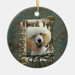 Thank You - Stone Paws - Poodle - Apricot Ornament