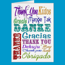 Thank you Subway Art in many languages cards