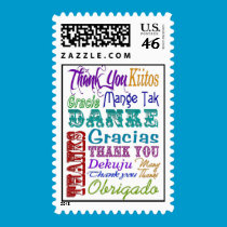 Thank you Subway Art in many languages Postage stamps