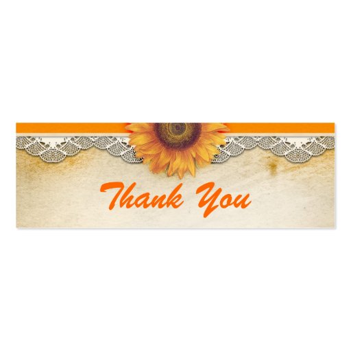 thank you sunflower cards business cards (front side)