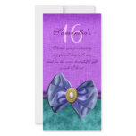 "thank you" "sweet sixteen" pink black gems photo greeting card
