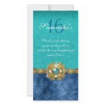 "thank you" "sweet sixteen" teal blue gems picture card