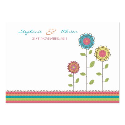 Thank You Tall Rainbow Flowers Wedding Cards Business Card by 