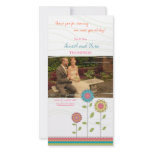 Thank You Tall Rainbow Flowers Wedding Photo Card