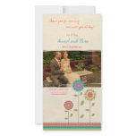 Thank You Tall Rainbow Flowers Wedding Photo Card