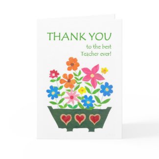 Thank You, Teacher Card - Flower Power card