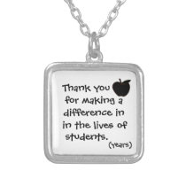 Thank you teacher necklace