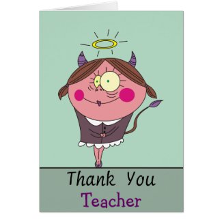 Thank You Teacher Sweet Devil Student Cards