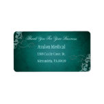 Thank You Teal Scroll Teal Address Labels