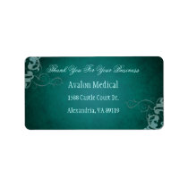 Thank You Teal Scroll Teal Address Labels
