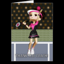 Thank You Tennis Coach Greeting Card cards