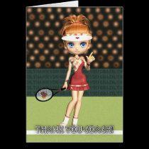 Thank You Tennis Coach Greeting Card cards