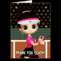 Thank You Tennis Coach Greeting Card cards