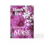 Thank You to a special Nurse-Pink Floral Greeting Card