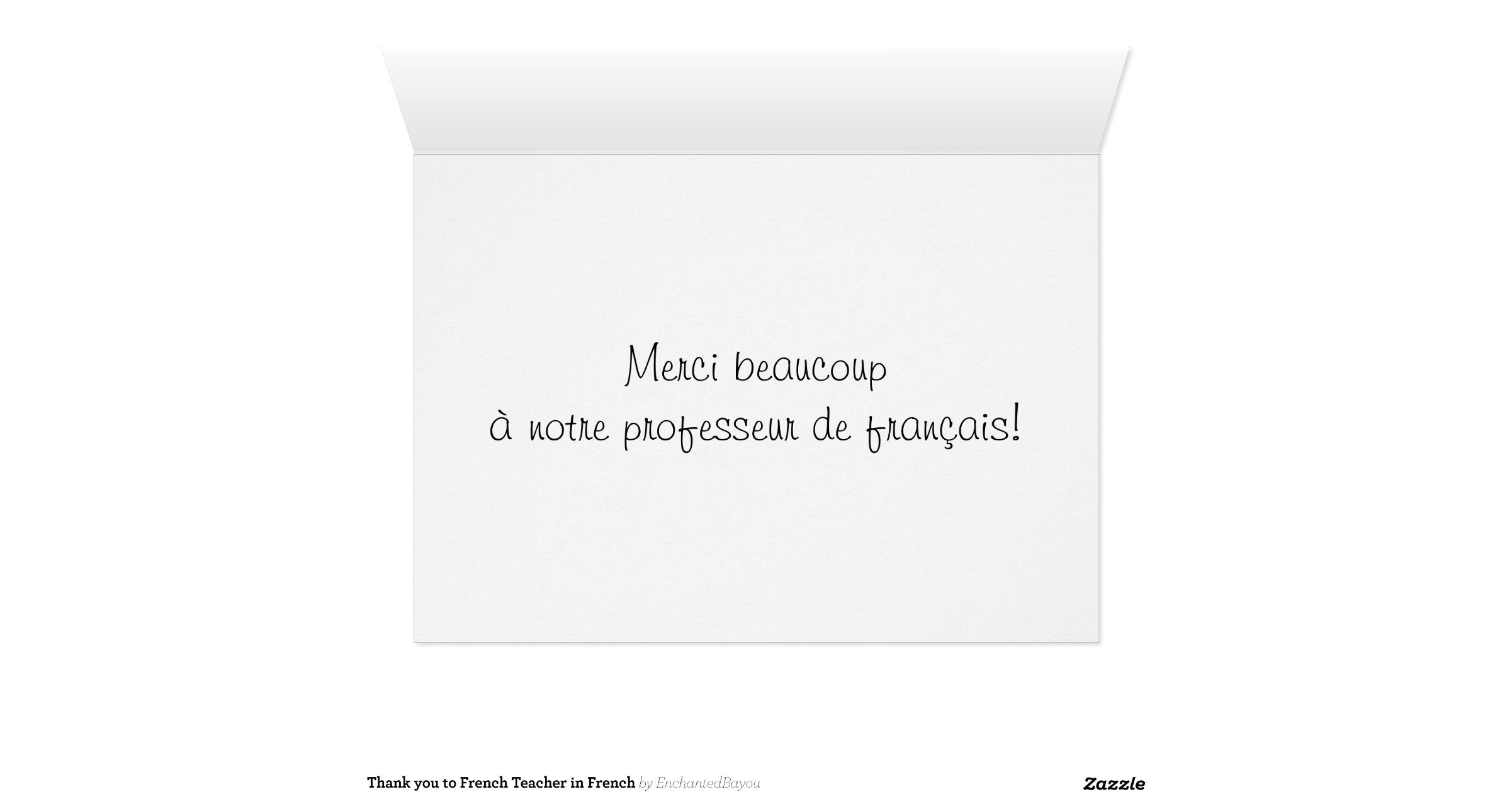 Thank you to French Teacher in French Greeting Card Zazzle