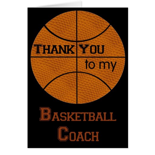 Thank You to my Basketball Coach Card Zazzle